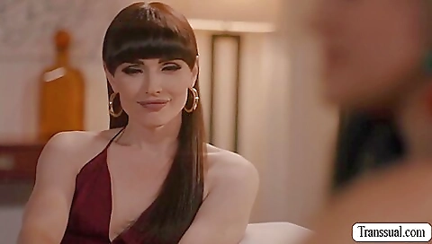 Brunette milf is getting her pussy drilled by a huge cock