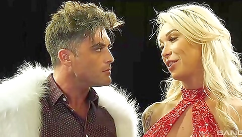 Big titted babe 18+ is giving a deepthroat blowjob