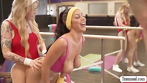 Transvestite blonde gets her ass stuffed with a cock