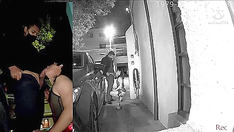 Amateur brunette is made to suck and fuck outdoors