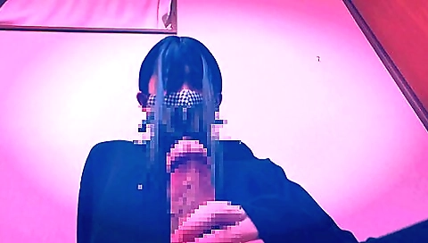 Japanese girl with a big cherry on her face and hairy butt